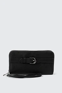 Ardene Accordion Wallet with Belt Strap in Black | 100% Recycled Polyester | Eco-Conscious