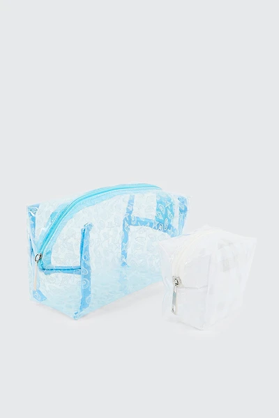 Ardene 2-Pack Makeup Bags in Light Blue