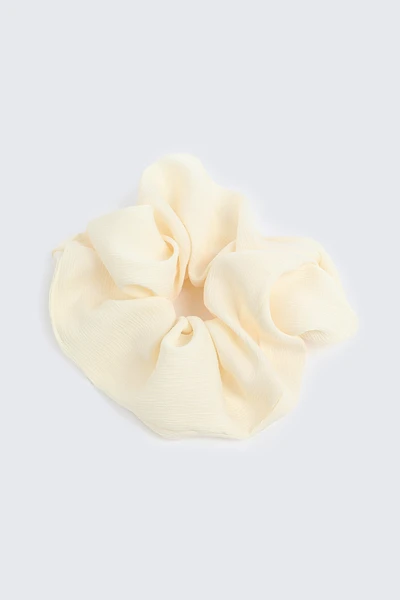 Ardene XL Satin Scrunchie in White | Polyester/Elastane