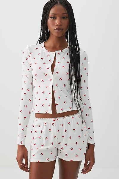 Cardigan détente côtelé en tissu HUSHKNIT