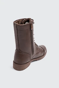 Bottes en faux cuir doublées