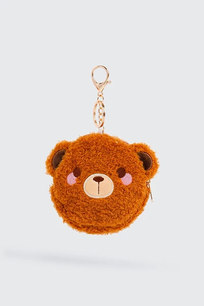 Ardene Kids Plush Teddy Bear Coin Purse in Brown
