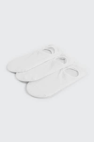 Ardene 3-Pack Cotton Blend Shoe Liners in White | Nylon/Cotton/Elastane