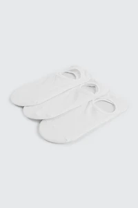 Ardene 3-Pack Cotton Blend Shoe Liners in White | Nylon/Cotton/Elastane