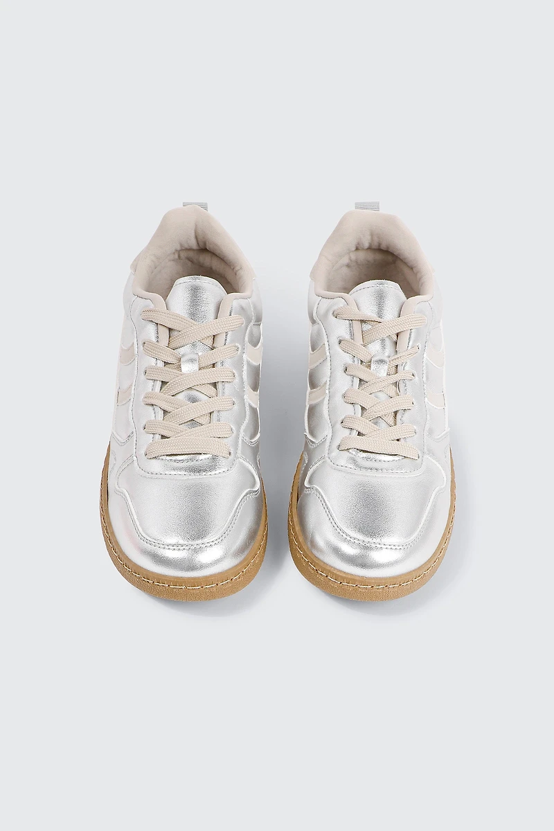 Espadrilles métalliques et faux suède