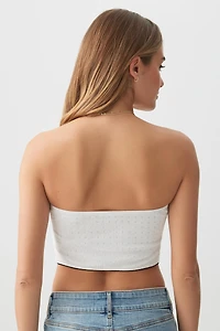 Haut tube en pointelle à bordure ruban