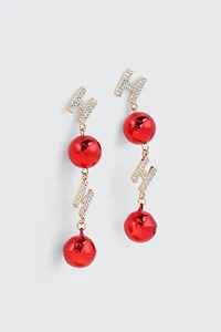 Ardene Ho Ho Bell Earrings in Silver | Stainless Steel