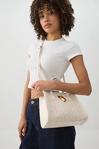 Sac à main carré à détail de cadenas