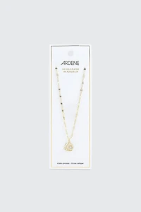 Collier lune et étoile plaqué or 14K