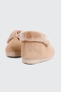 Pantoufles bottines à col repli