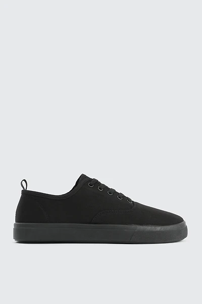 Ardene Low Top Canvas Sneakers in Black | Size | Eco-Conscious