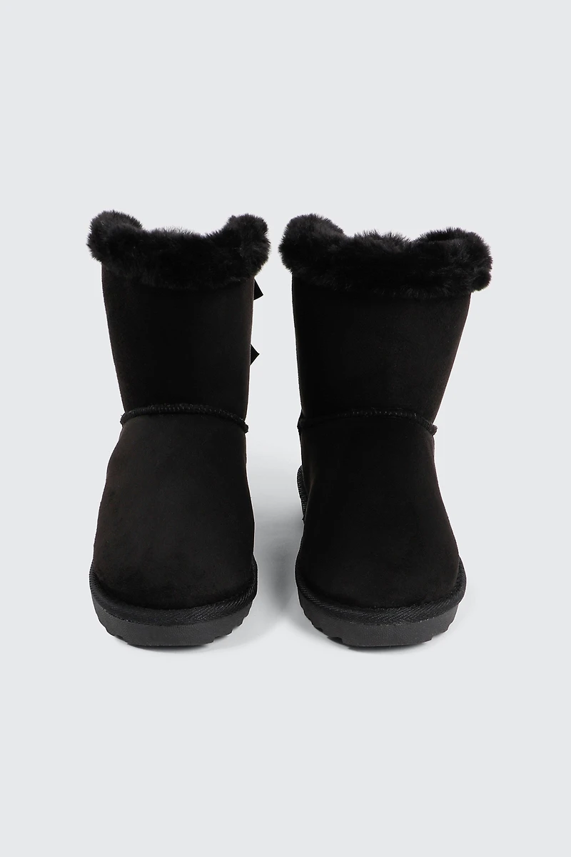 Bottes plateformes en faux mouton à boucle