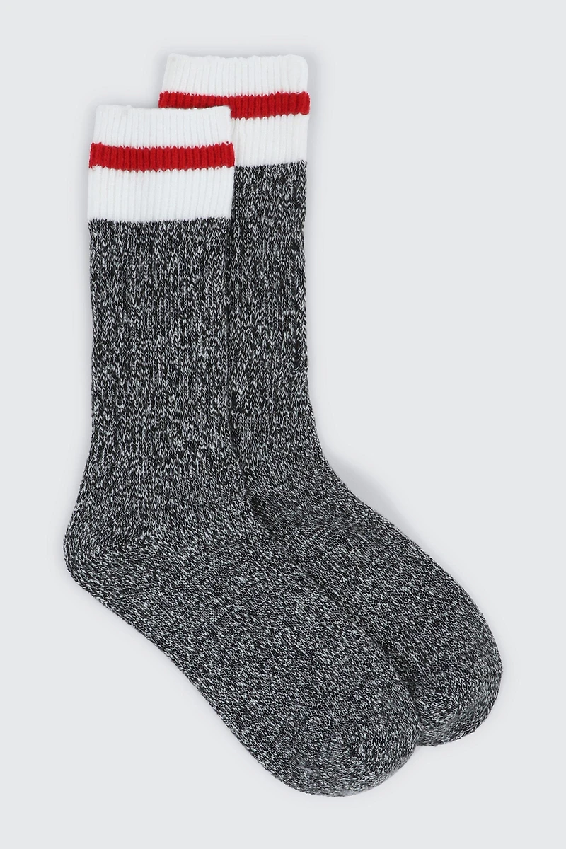 Ardene Man Cabin Style Boot socks For Men in Dark Grey | Polyester/Spandex/Cotton