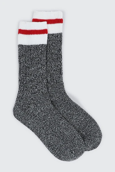 Ardene Man Cabin Style Boot socks For Men in Dark Grey | Polyester/Spandex/Cotton