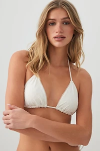 Haut de maillot triangle brodé