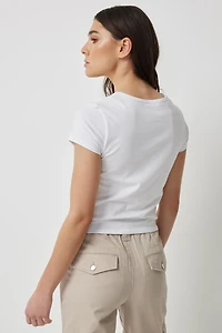 T-shirt ajusté à mancherons