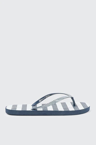 Ardene Printed Flip-Flops Sandals in Medium Blue | Size | Eco-Conscious