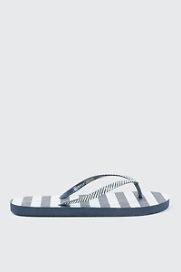 Ardene Printed Flip-Flops Sandals in Medium Blue | Size | Eco-Conscious