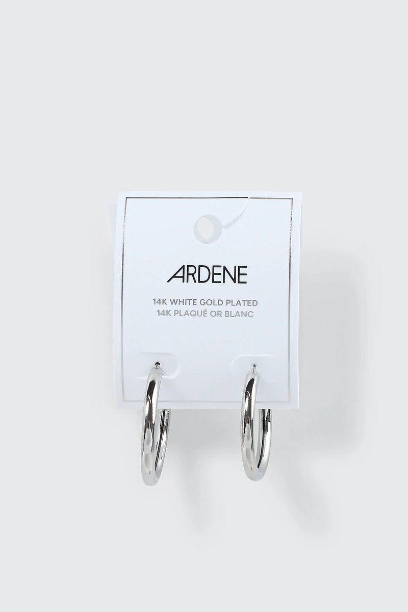 Anneaux tubulaires plaqués or blanc 14K