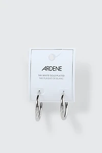 Anneaux tubulaires plaqués or blanc 14K