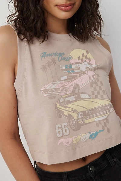 Ardene Mustang Muscle Tank in Beige | Size