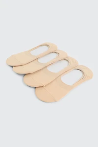 Ardene 4-Pack Bamboo Rayon Shoe Liners in Beige | Polyester/Rayon/Spandex | Eco-Conscious