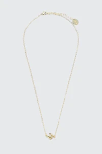 Collier initiale M plaqué or 14K