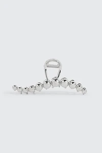 Ardene Wavy Metal Ball Hair Claw in Silver