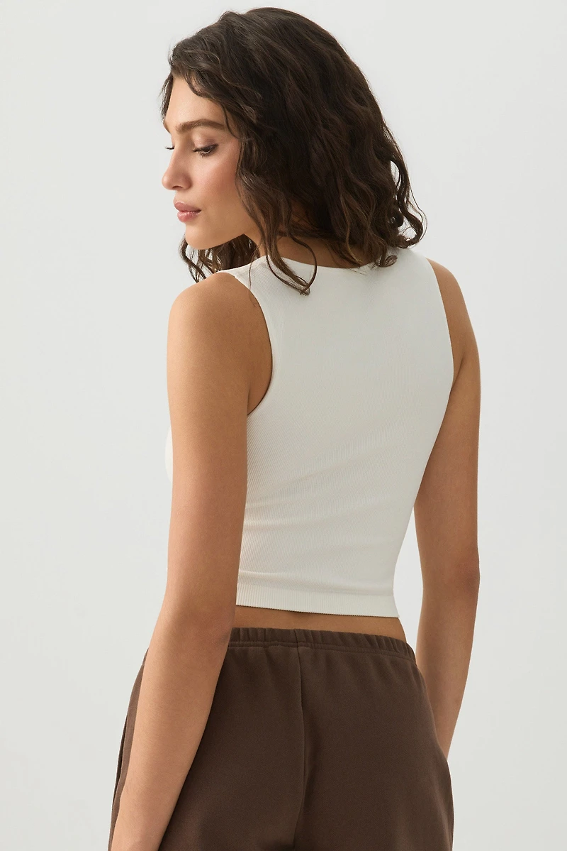 Camisole courte à col trapèze sans coutures