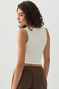 Camisole courte à col trapèze sans coutures