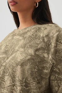 Chandail à col rond et manches raglan en molleton