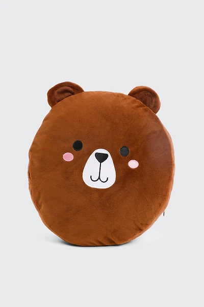 Ardene Brown Bear Plushie Pillow | Polyester
