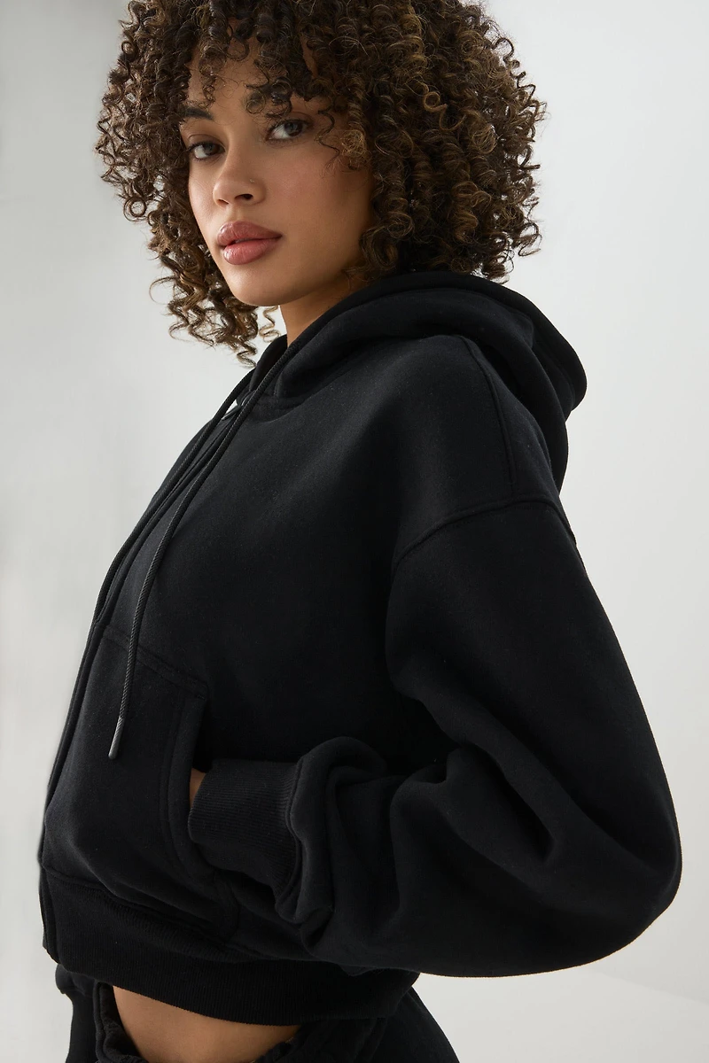 Veste courte à capuchon en Molleton MADESOFT