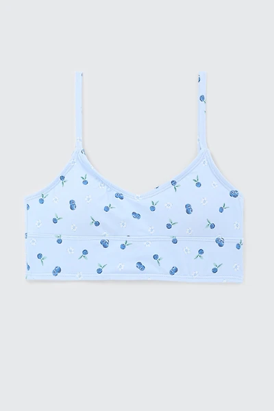 Ardene Kids Printed Bikini Top in Light Blue | Size | Polyester/Nylon/Spandex | Microfiber