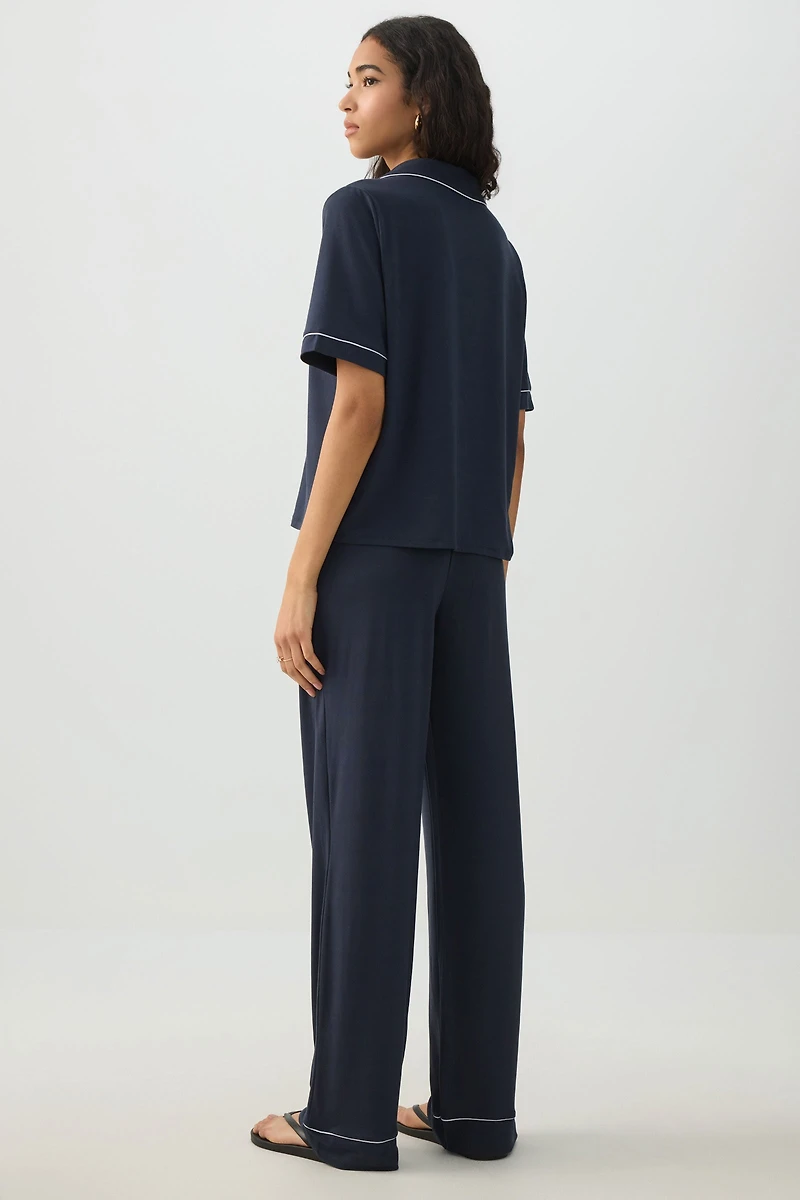 Ensemble pyjama manches courtes en tissu HUSHKNIT