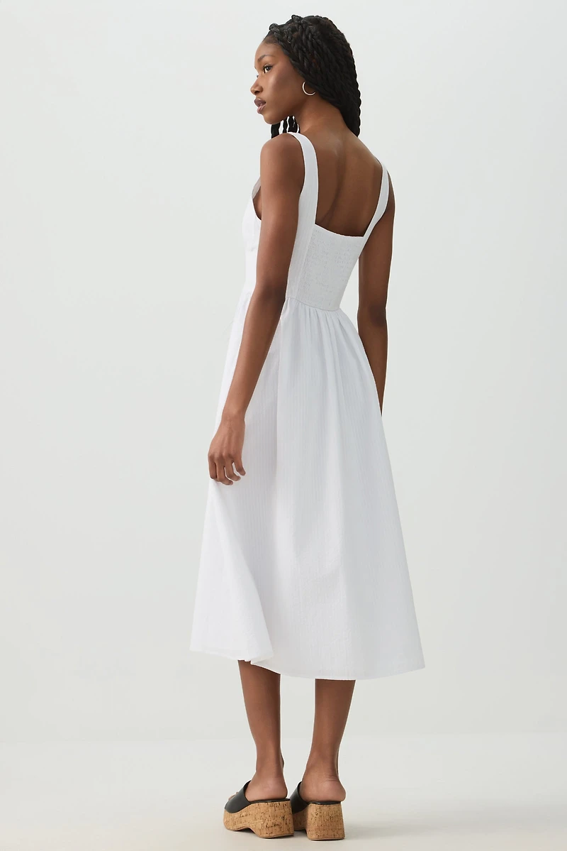 Robe midi à encolure carrée