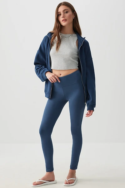 Ardene Super Soft Wide Waistband Leggings in Dark | Size | Polyester/Spandex