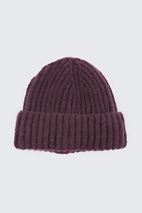 Ardene Chunky Rib Beanie in Dark Purple | Polyester/Spandex