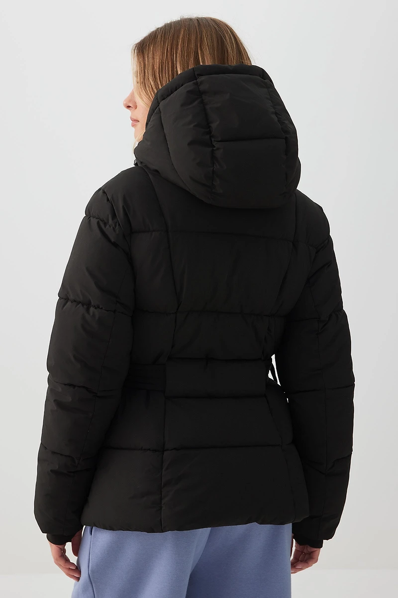 Manteau matelassé ceinturé