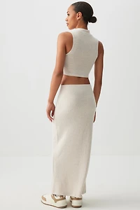 Jupe maxi en tricot bross