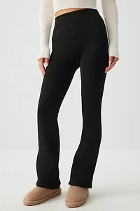 Legging évasé doublé en fausse fourrure