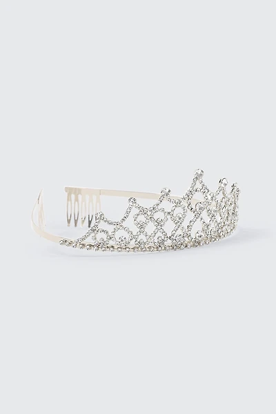 Ardene Classic Embellished Tiara in Silver