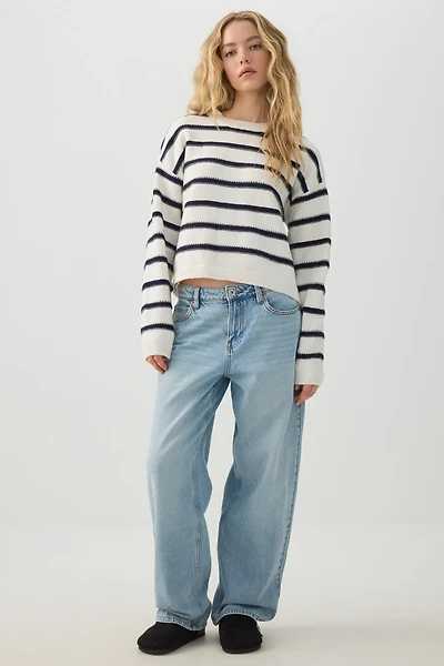 Chandail à col rond rayé