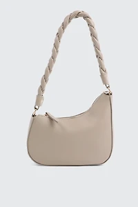 Ardene Braided Strap Baguette Bag in Beige | 100% Recycled Polyester/Faux Leather | Eco-Conscious