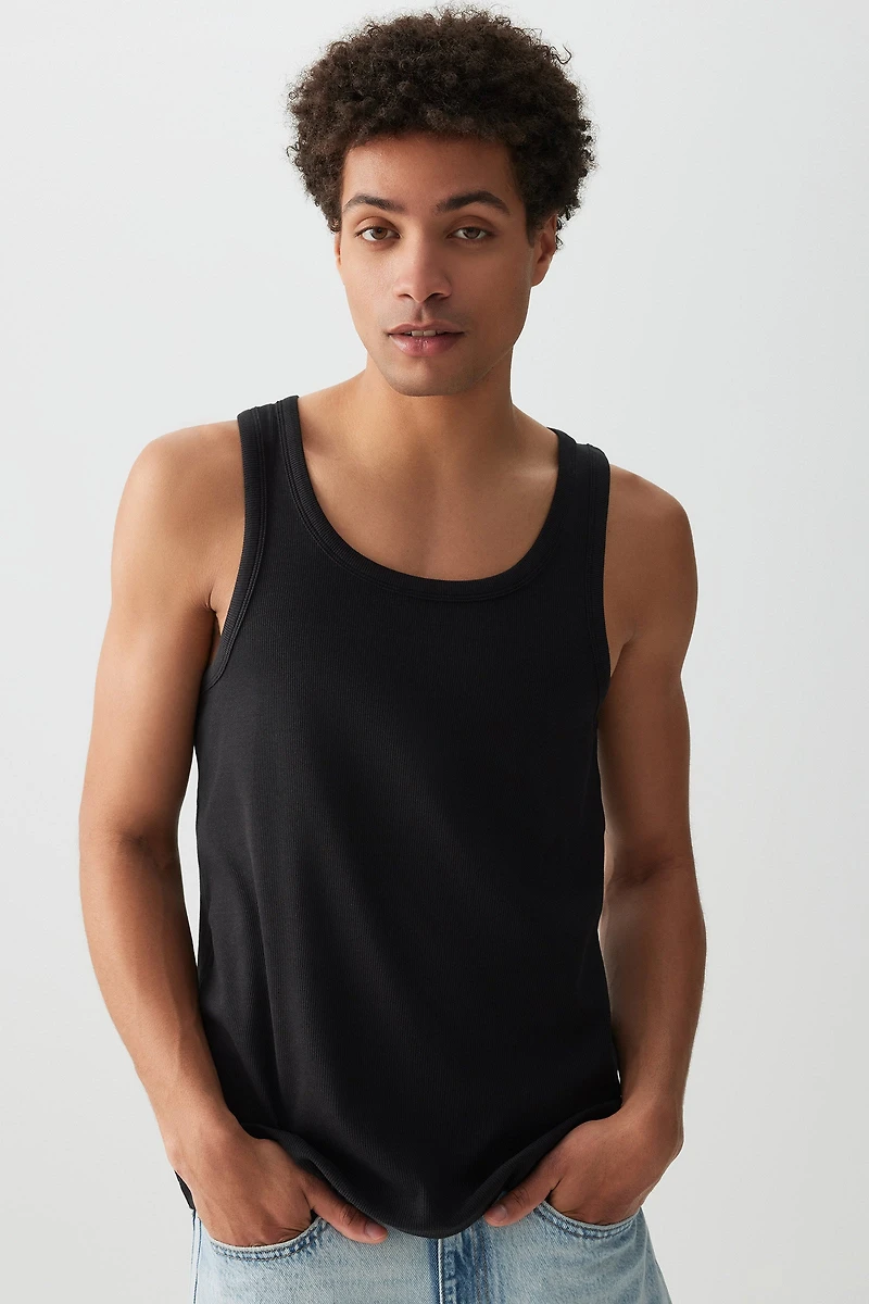 Ardene Man 2-Pack Ribbed Tank Tops For Men in | Size | Cotton/Elastane