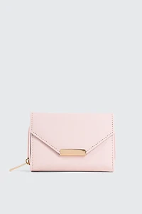 Ardene Small Envelope Wallet in Light Pink | 100% Recycled Polyester/Faux Leather | Eco-Conscious