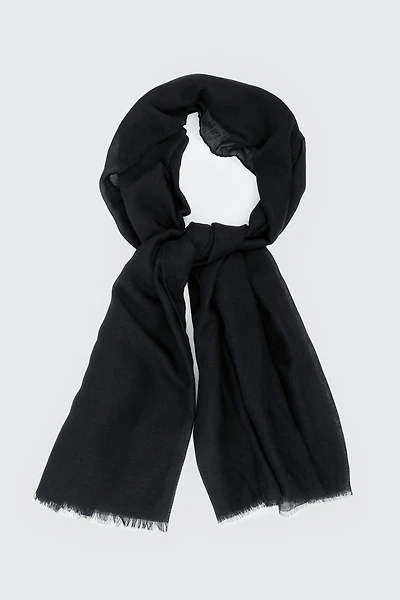 Ardene Solid Lightweight Scarf in Black | Polyester