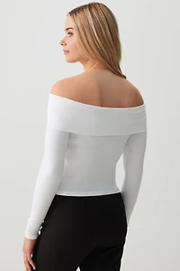 Haut boutonnée à encolure repliée