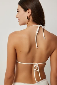 Haut de maillot triangle texture coquillage