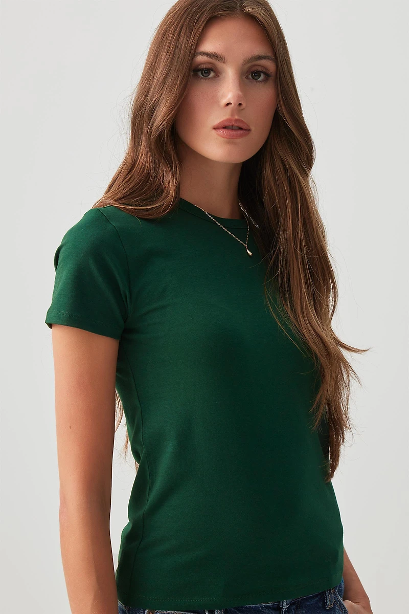 Ardene Effortless Everyday T-Shirt in Dark | Size | Cotton/Elastane | Eco-Conscious